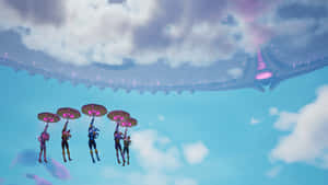 A Group Of People Flying In The Sky Wallpaper