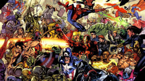 A Group Of People In A Comic Book Wallpaper