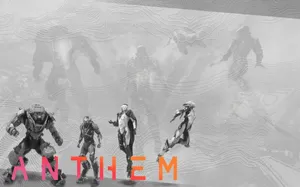 A Group Of People In A Game With The Word Anthem Wallpaper