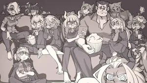 A Group Of People Sitting On A Couch Wallpaper