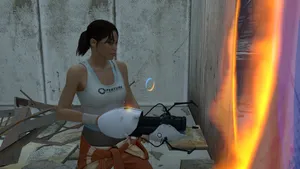 A Group Of Portal Characters On A Thrilling Journey Wallpaper