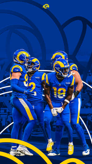 A Group Of Rams Players In Blue And Yellow Wallpaper