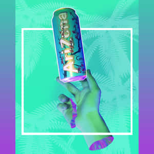 A Hand Holding A Can Of Azzone Wallpaper