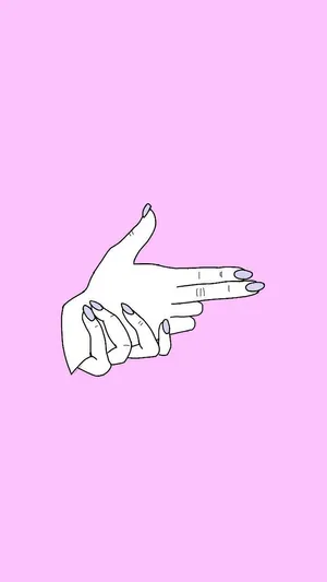 A Hand Is Pointing At A Pink Background Wallpaper