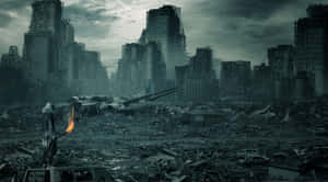 A Haunting Image Portraying The Dramatic Aftermath Of An Apocalyptic Event. Wallpaper