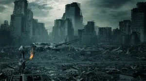 A Haunting Image Portraying The Dramatic Aftermath Of An Apocalyptic Event. Wallpaper