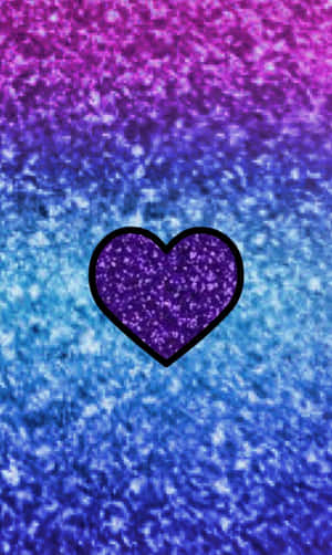 A Heart Shaped Glitter On A Blue And Purple Background Wallpaper