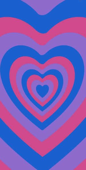 A Heart Shaped Pattern With Blue And Purple Colors Wallpaper