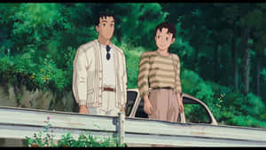 A Heartfelt Throwback - Taeko And Toshio Admire The Countryside In Only Yesterday Wallpaper