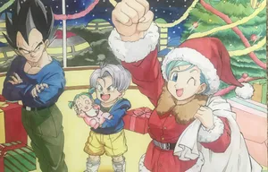 A Heartwarming Moment With Vegeta's Family Wallpaper