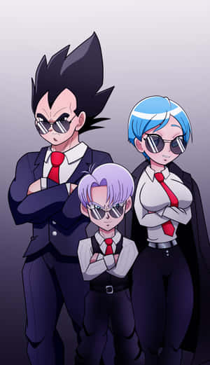 A Heartwarming Moment With Vegeta's Family Wallpaper