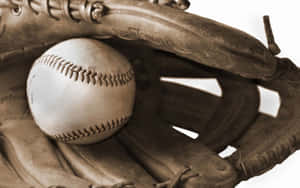 A High-quality Baseball Glove In Action Wallpaper