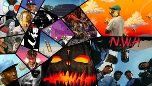A Hip-hop Collage Featuring Some Of The Best Rappers In Music Wallpaper