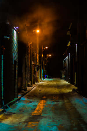 A Historical Alleyway Leading To Colorful Town In Europe Wallpaper