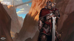 A Human Eldritch Knight Stands Ready To Defend Their Realm From Any And All Threats Wallpaper