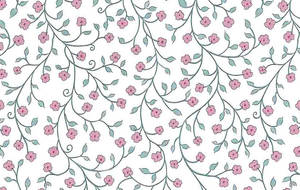 A Joyful Display Of Pink Floral Vines Wallpaper