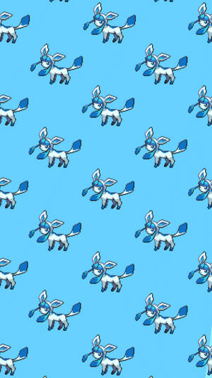 A Joyful Glaceon Walks Through A Sun-dappled Forest Wallpaper