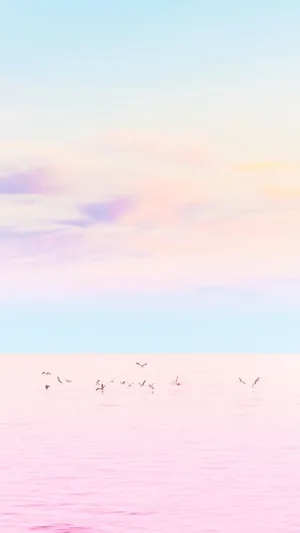 A Joyful Pastel Landscape Of Ethereal Beauty. Wallpaper