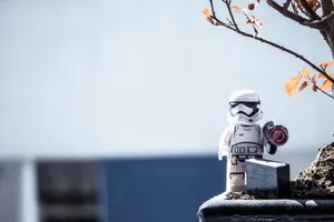 A Lego Stormtrooper Of The Star Wars Universe. Wallpaper