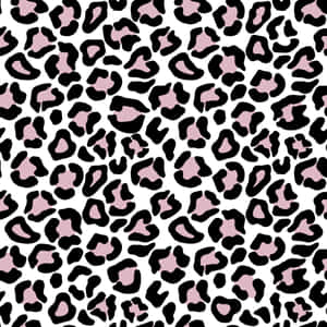 A Leopard Print Pattern With Pink And Black Spots Wallpaper