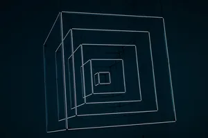 A Light Sculpture With A Square Shape Wallpaper