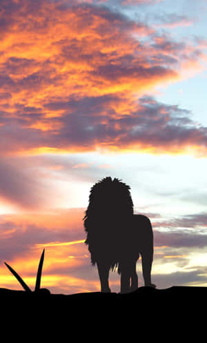 A Lion Is Standing On A Hill Wallpaper