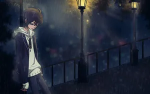 A Lonely Depressed Anime Boy Wallpaper