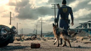 A Loyal Companion In A Post-apocalyptic World - Fallout 4's Dogmeat Wallpaper