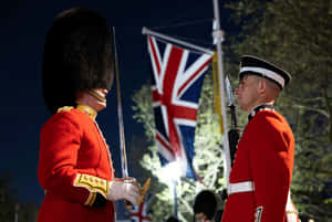 A Luxurious Red Coat In Winter Snow Wallpaper
