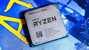 A M D Ryzen75800 X C P Uon Blue Background Wallpaper