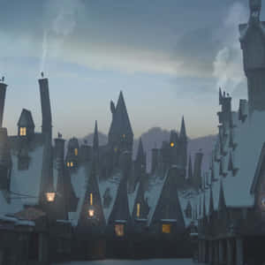 A Magical Day At Hogsmeade Village Wallpaper