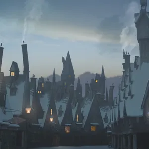 A Magical Day At Hogsmeade Village Wallpaper