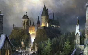 A Magical Day In Hogsmeade, The Enchanting Village Near Hogwarts School Of Witchcraft And Wizardry Wallpaper