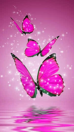 A Magical Glitter Butterfly With Exquisite Wings And Coloring Wallpaper