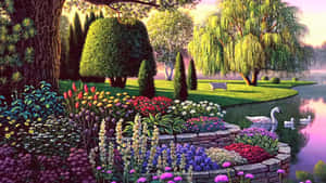 A Magical Journey Through The Enchanted Garden Wallpaper