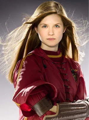 A Magical Portrait Of Ginny Weasley At Hogwarts Wallpaper