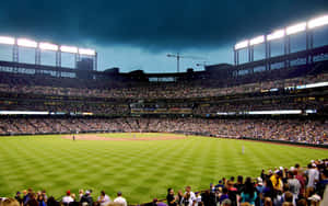 A Magnificent Baseball Stadium Coming To Life Wallpaper