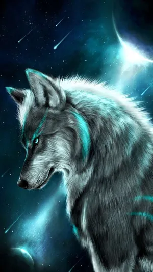 A Magnificent Image Of A Wolf Set Against A Beautiful Mountain Landscape Wallpaper