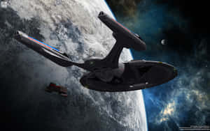 A Majestic Shot Of The Starship Enterprise From The Series 