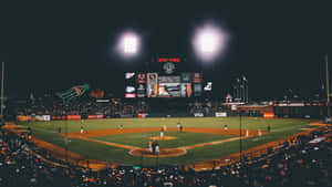 A Majestic View Of Baseball Stadium Wallpaper