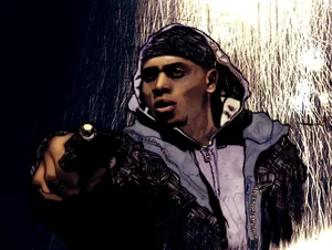 A Man Holding A Gun Wallpaper