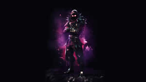 A Man In A Dark Purple Outfit Standing In Front Of A Dark Background Wallpaper