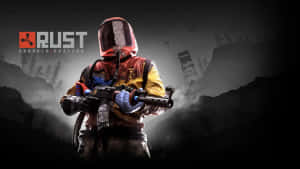 A Man In A Helmet Is Holding A Gun Wallpaper