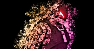 A Man In A Helmet With A Flashlight Wallpaper