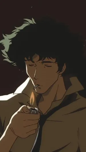 A Man Is Smoking A Cigarette In An Anime Wallpaper