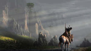 A Man Riding A Horse Wallpaper