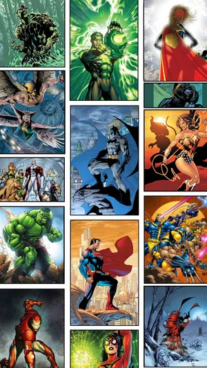 A Marvel And Dc Fan's Dream Come True- The Ultimate Marvel And Dc Iphone! Wallpaper