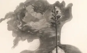 A Marvelous Charcoal Drawing Of A Serene Landscape Wallpaper