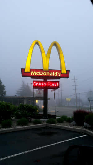 A Mcdonalds Sign In The Fog Wallpaper