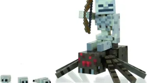 A Menacing Minecraft Spider Looms In The Night Wallpaper